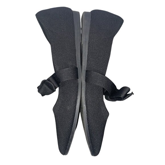 Nanette Lepore knit maryjane Black Pointed Toe Flats shoes Bow Detail 7.5 - Picture 8 of 9